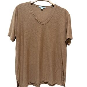 James Perse Tan V-Neck T-Shirt